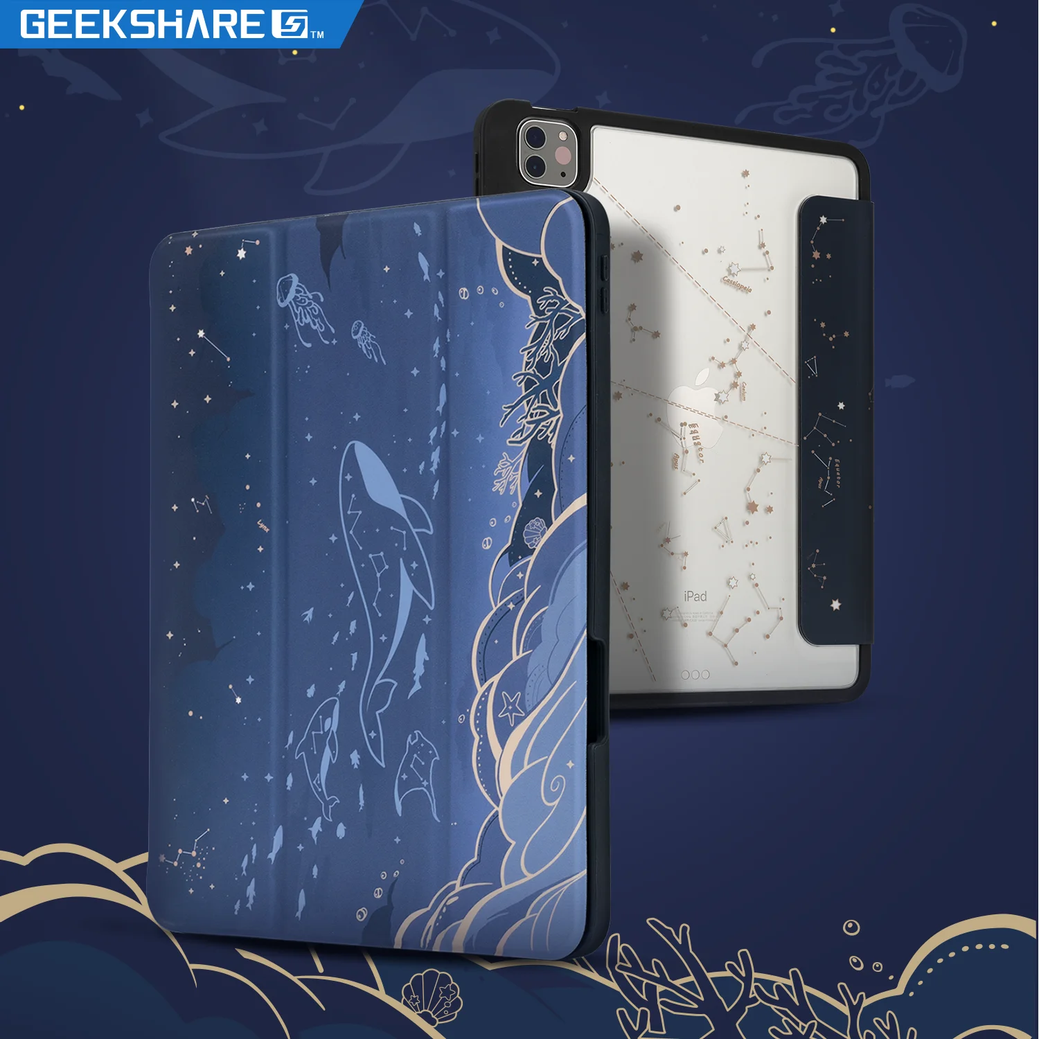 

GeekShare iPad Pro 12.9 Case 2021 With Pencil Holder Cover For iPad Pro 11 2020 Case Tablet Funda Protection Clip For iPad Pro