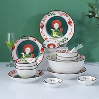 ceramic tableware bowl dish plate set ceramic service plate household plate japanese style tableware