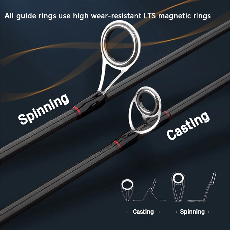 OURBEST  30T Carbon Spinning Casting Fishing Lure Rod 1.68/1.8/2.1/2.4M 1/2/3/4 Tips Baitcasting Lure 4-35g L/M/ML/MH Pole