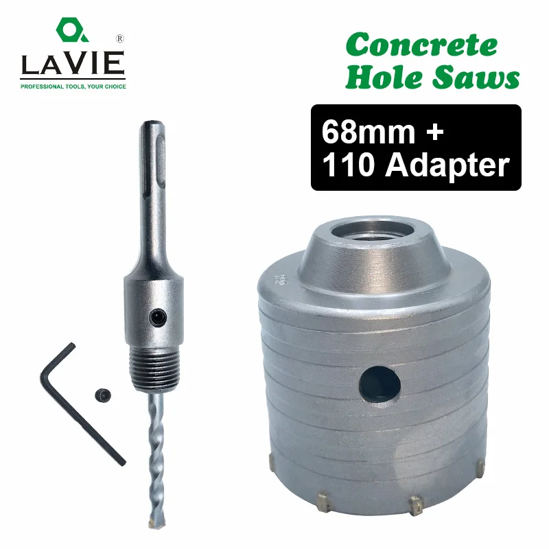 LAVIE 1 set SDS PLUS 68mm Concrete Hole Saw Electric Hollow Core Drill Bit Shank 110mm Cement Stone Wall Air Conditioner Alloy