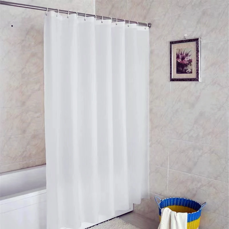 

Translucent Shower Curtain White Grey 180*220 PEVA Waterproof Mildew Resistent Bathroom Bathtub Use
