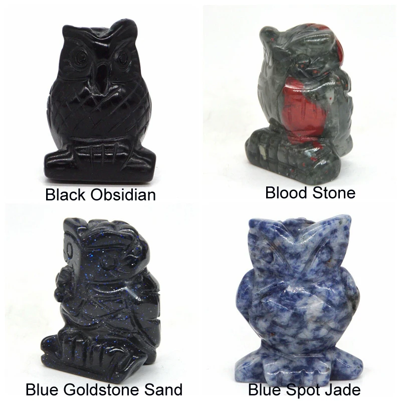 1 5 &quotсова статуя природным драгоценным камнем украшения комнаты исцеления с