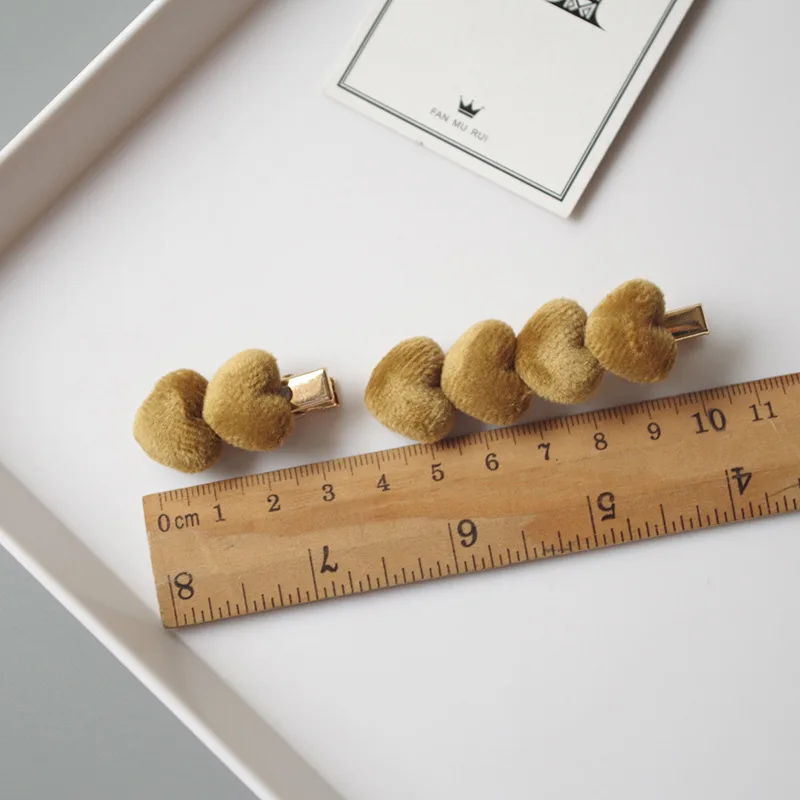 2 шт./компл. теплые зимние заколки винтажные бархатные для волос однотонные в