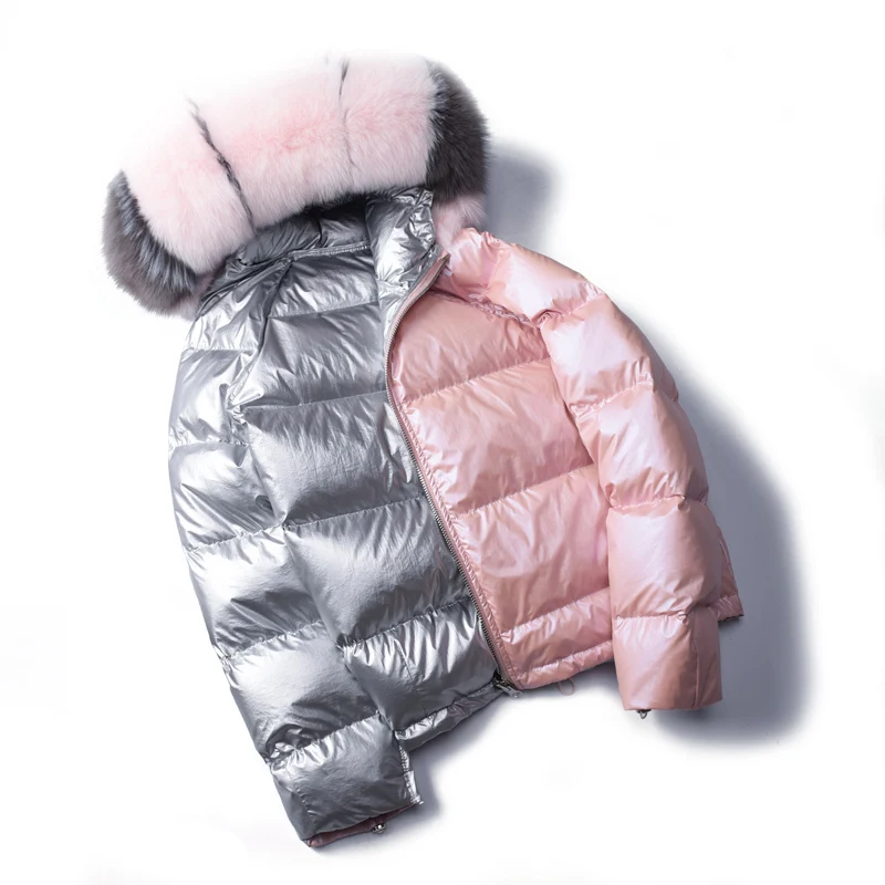 FTLZZ женская зимняя куртка на белом утином пуху большая верхняя одежда с