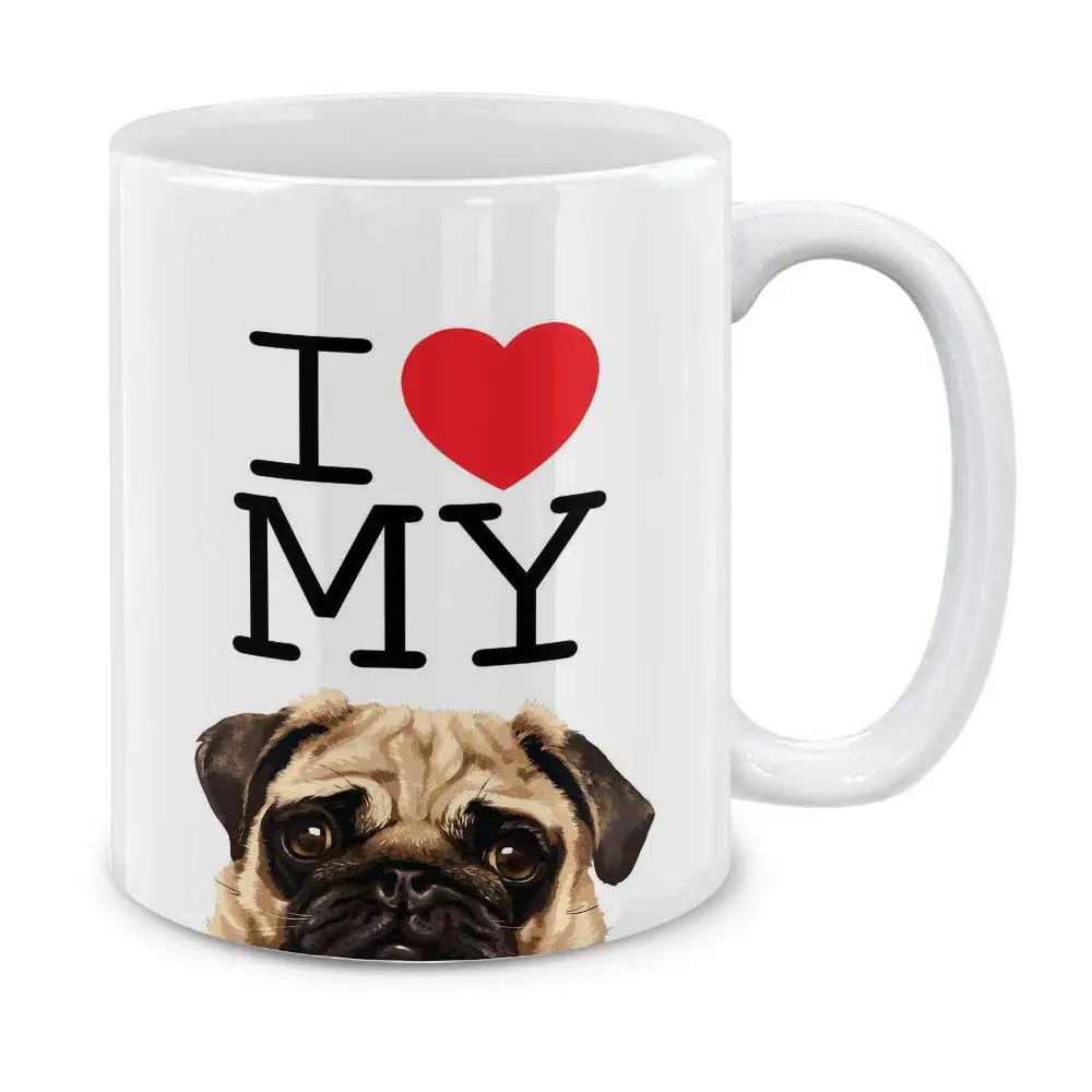 I Love My Dog Ceramic Coffee Gift Mug Tea Cup 11 OZ | Дом и сад