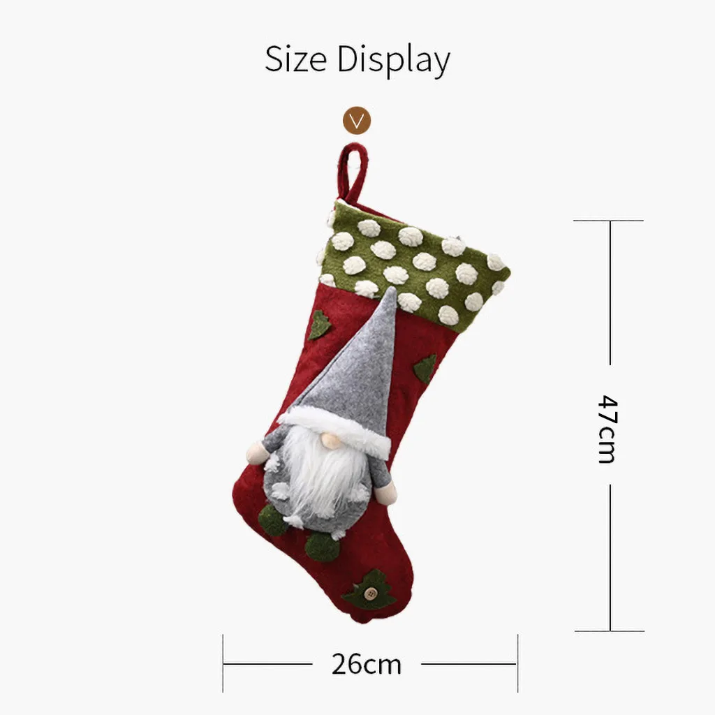 Christmas Gift Socks Plush Stocking With Hanging Rope For Xmas Tree Ornament Decorations #3 | Дом и сад