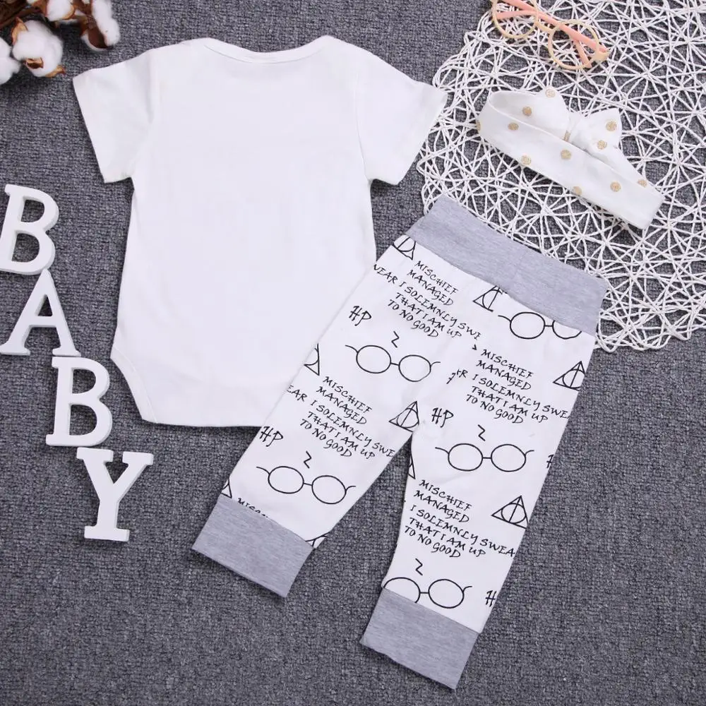 Комплект одежды для маленьких девочек DIIMUU 3 шт. Комбинезон Топ Брюки повязка на