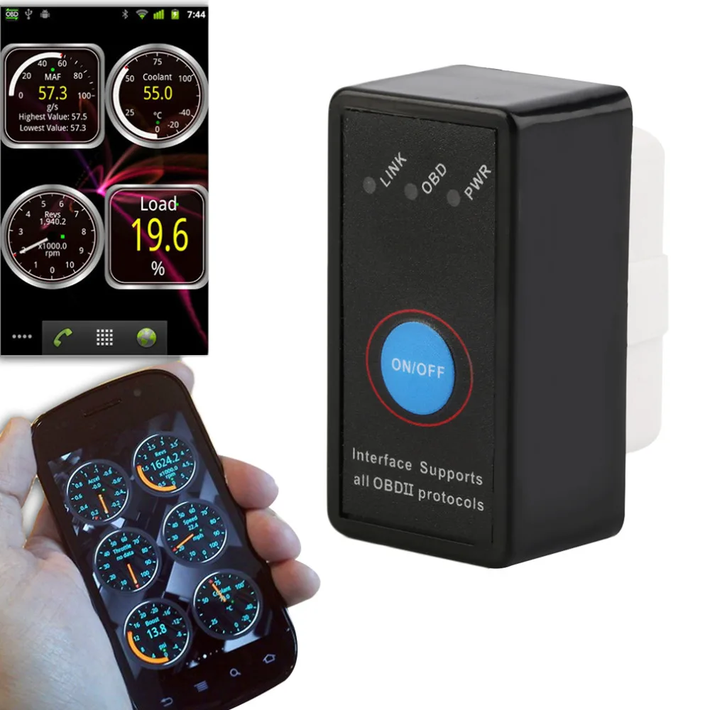 Автомобильный мини сканер V2.1 ELM327 Bluetooth ELM 327 OBD2 OBD ii CAN BUS диагностический