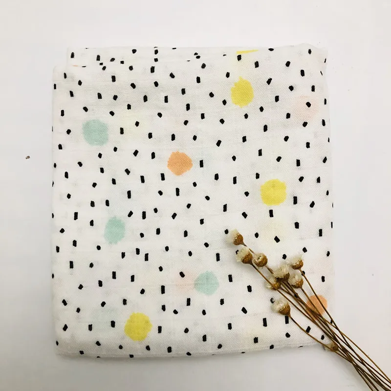 dot bamboo Детское бамбуковое одеяло из органического хлопка для новорожденных, муслиновое Пеленальное полотенце для кормления - Цвет: dot bamboo
