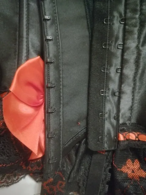 Новинка сексуальный женский черный Бурлеск Кружева атласный красный бант корсет