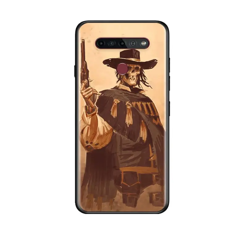 

Skeleton Cowboy Gunner For LG G8 V30 V35 V40 V50 V60 Q60 K40S K50S K41S K51S K61 K71 K22 K31 K42 K92 ThinQ Black Soft Phone Case