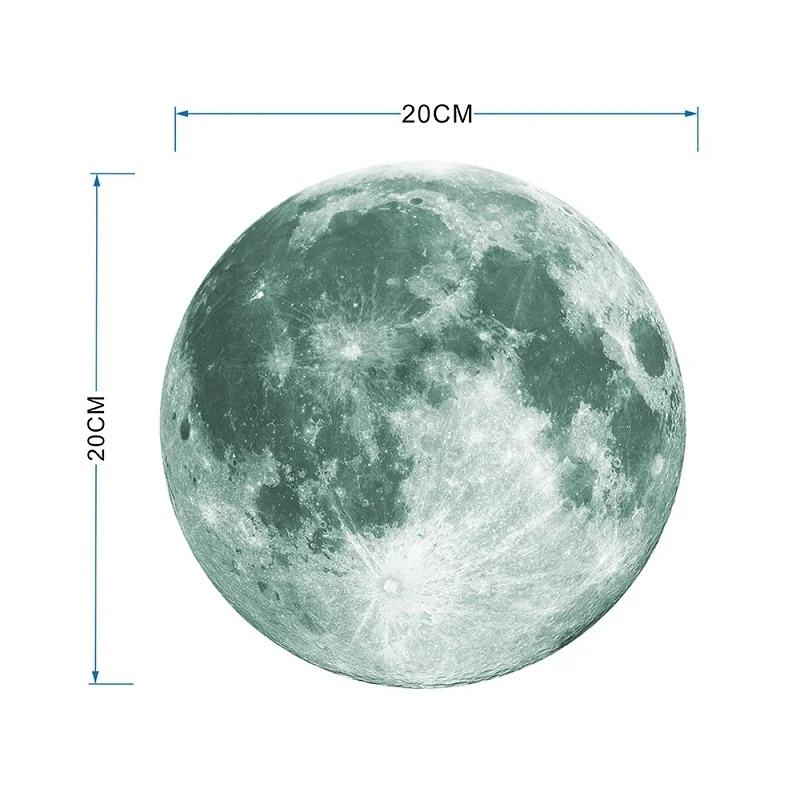 Светящиеся флуоресцентные наклейки на стену La Luna grande 3D Луна съемное ночное видение фотолампа светится в темноте Настенный декор
