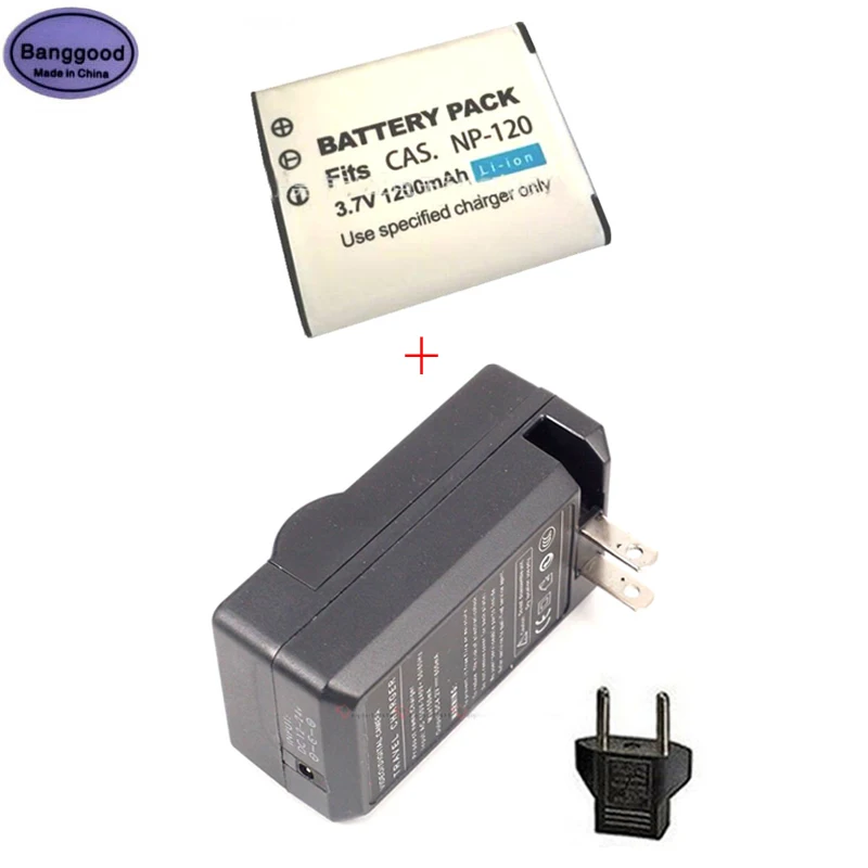 

1200mAh NP-120 NP120 CNP-120 CNP120 Camera Battery + AC Charger for Casio Exilim EX-S200 EX-S300 EX-ZS10 EX-ZS12 ZS15 ZS20 ZS30