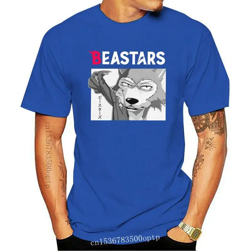 

Новинка, Классическая мужская футболка Beastars с изображением животных, волка, аниме, пушистая манга, Винтажная футболка из 100% хлопка, Повседне...