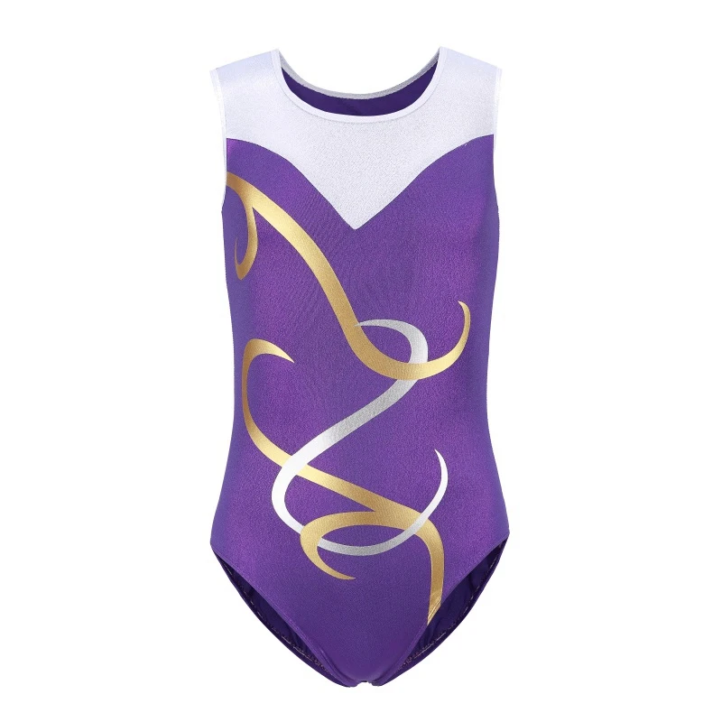 

Competition Practice Children Girl Sleeveless Pattern Ballet Gymnastics Practice Clothes Dance Clothes Body Suit Hot