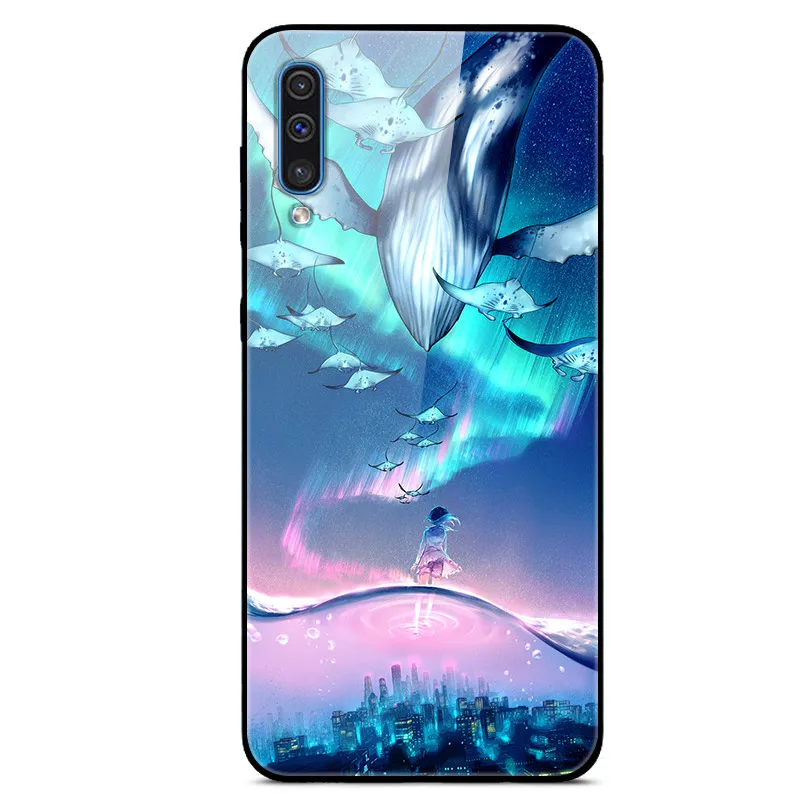 29 Чехол для samsung A50 A 50, чехол из закаленного стекла, жесткий чехол для телефона, чехол для samsung Galaxy A50 A505 A505F, TPU, бампер, чехол s - Цвет: 29