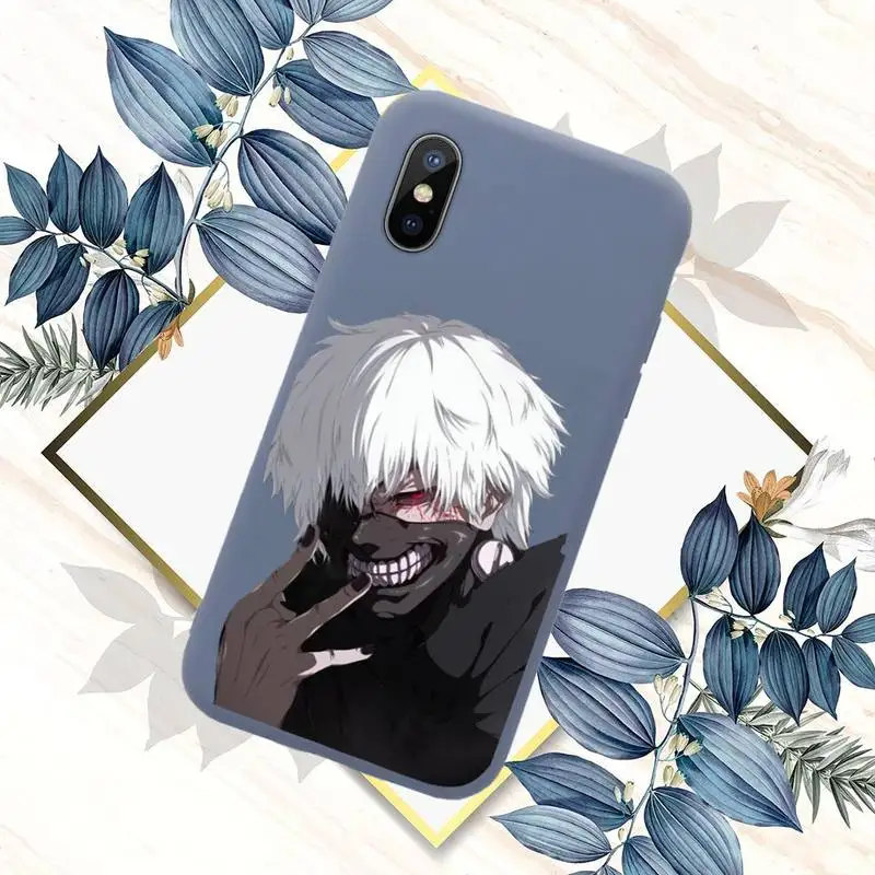 

Trendi Anime Ghoul Kaneki Ken untuk Phone Case Candy Color for iPhone 11 12 mini pro XS MAX 8 7 6 6S Plus X SE 2020 XR