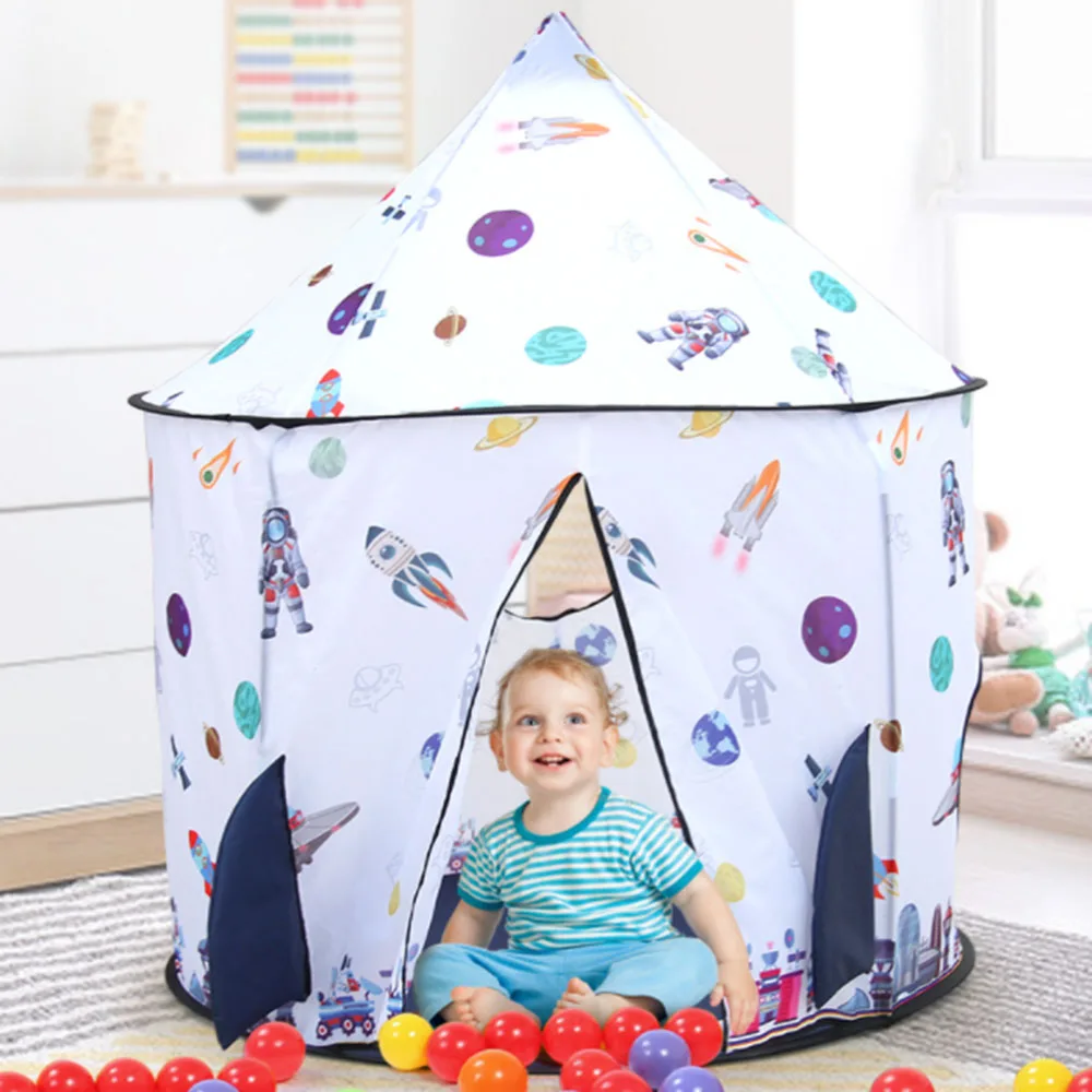 

Новая легкая Игровая палатка с космическим мотивом, игровой домик, космический корабль для детей, детская складная всплывающая ракетная ск...