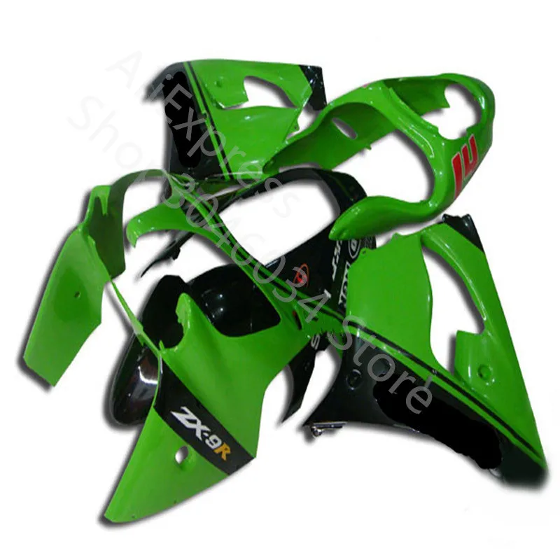 

Custom for KAWASAKI NINJA ZX9R 00 01 ZX 9R 00-01 ZX-9R 2000 2001 zx 9r 2000-2001 Green black ABS fairing kit
