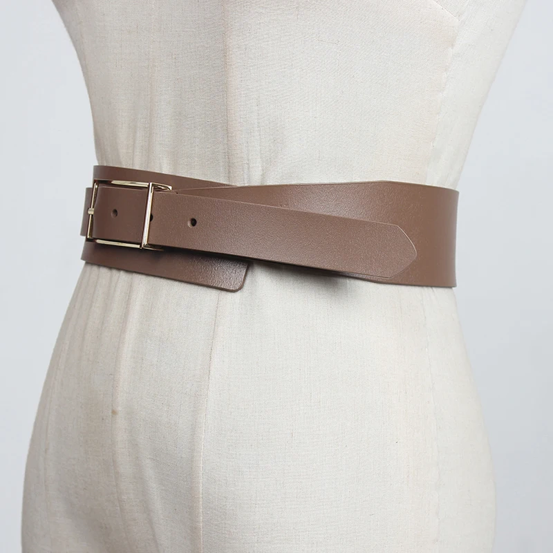 

[EAM] Metal Square Buckle Black Long Pu Leather Belt Personality Women New Fashion Tide All-match Spring Autumn 2021 1DD2841