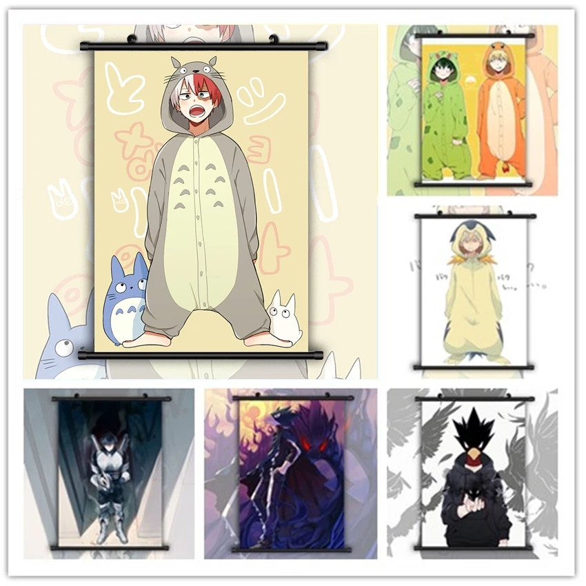 

Boku no Hero Academia Tokoyami Fumikage All Might Bakugou Katsuki HD Print Wall Poster Scroll