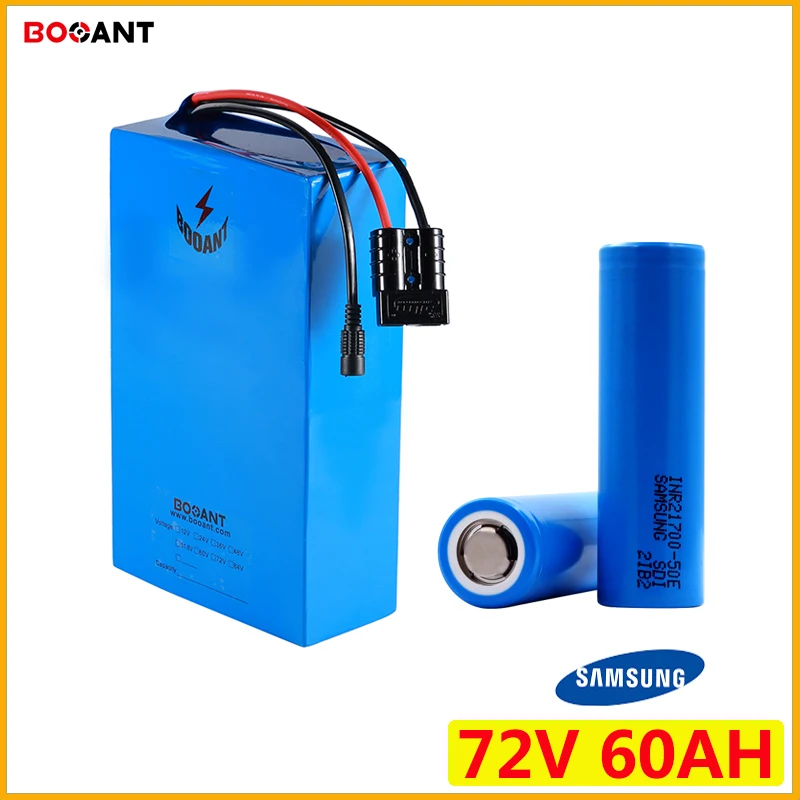 

eBike Battery 72V 60Ah For SAMSUNG 21700 50E Cell Lithium Battery 72V With 10A Charger For 7000W Motor Power
