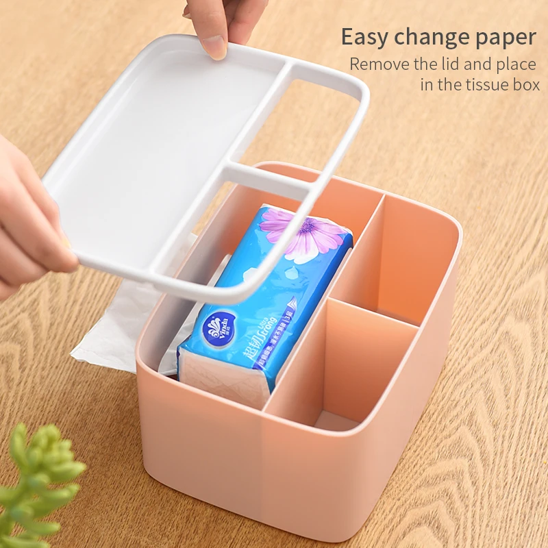 

Convenient Desktop Tissue Box Home Living Room Desktop Napkin Boxes holder Storage Box Multifunction Sundries Storage Box
