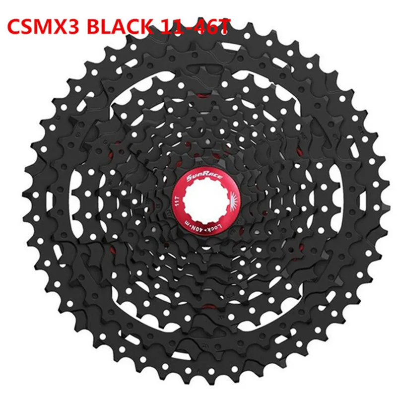 Sunrace 10 скоростная кассета CSMS3 CSMX3 11-40 т 42 46T велосипедная кассета для Shimano SRAM маховик 11-40 11-42 11-46 10s кассета хорошее - Цвет: MX3 11-46T Black