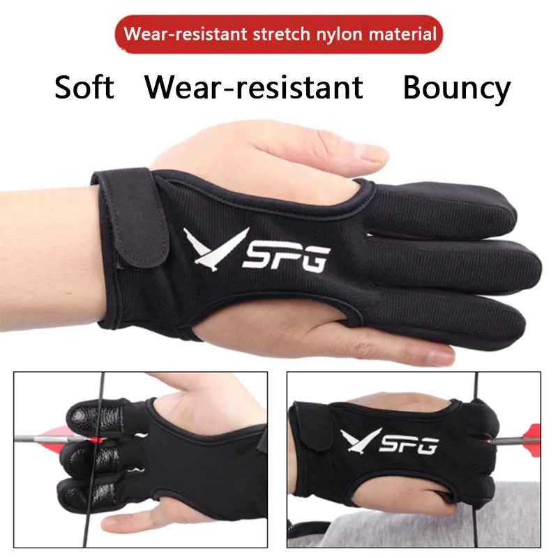 

Archery Protection 3-Finger Glove Hand Guard Wear-Resistant Elastic Bow And Arrow Accessories For Shooting Hunting Training