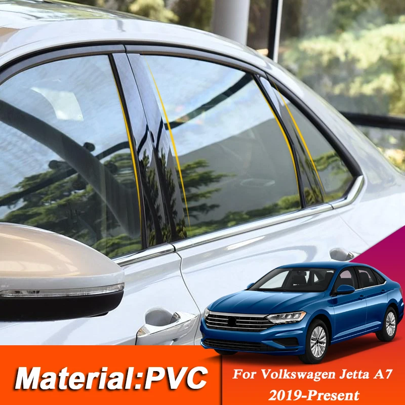 Автомобильный Стайлинг для Volkswagen Jetta A7 MK7 2019-gift Sedan, наклейка на отделку окна автомобиля, наклейки средней колонки, внешние аксессуары - изображение