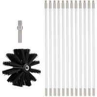 14pcs chimney cleaner brush clean rotary system fireplace kit rod tool set home kichen cleaning brush