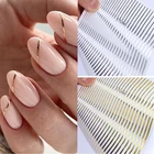 1 лист полосок, 3D наклейки для ногтей, металлические линии, многоразмерная полоса, волнистые самоклеящиеся наклейки для дизайна ногтей