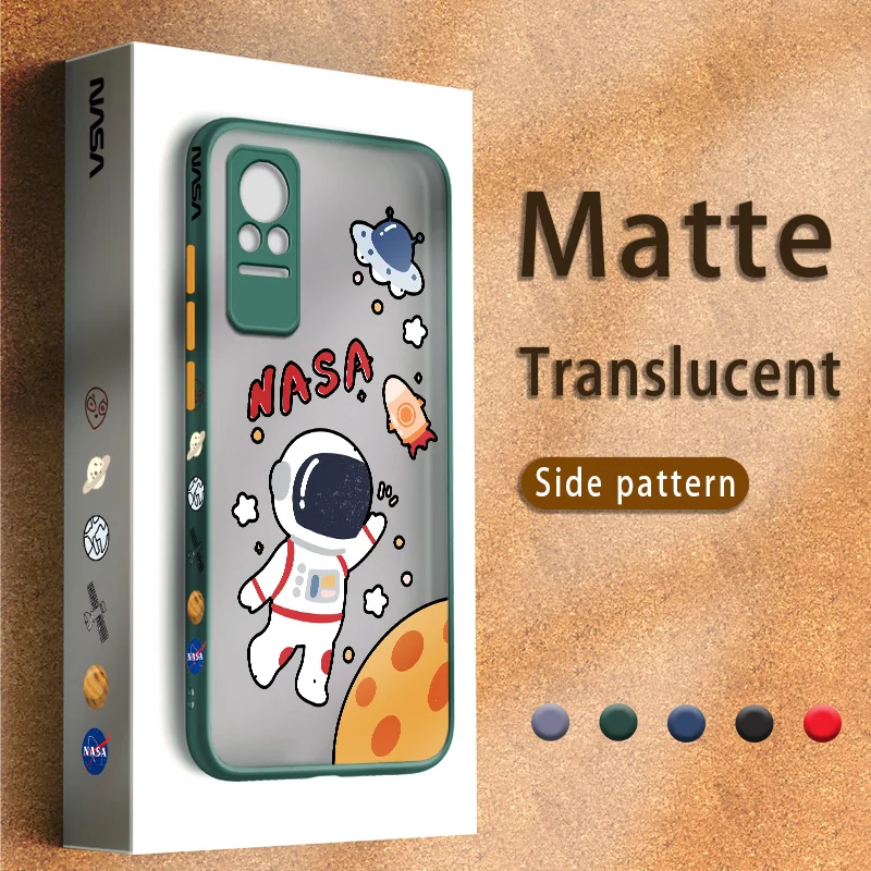 

Матовый Прозрачный чехол Skin Feel с астронавтом для Xiaomi Mi Civi Mix 4, милый Роскошный тонкий противоударный чехол карамельного цвета