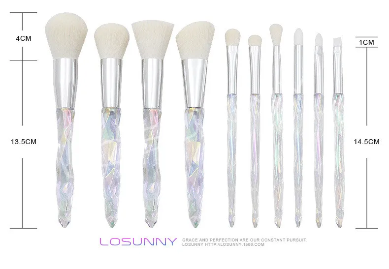 

Makeup Brush Set Transparent Crystal Eye Foundation Brush Makeup Tool Pinceaux De Maquillage