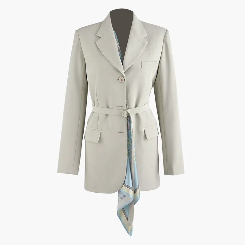 Офисные женские блейзеры куртка новая осенне зимняя с отворотом и длинным