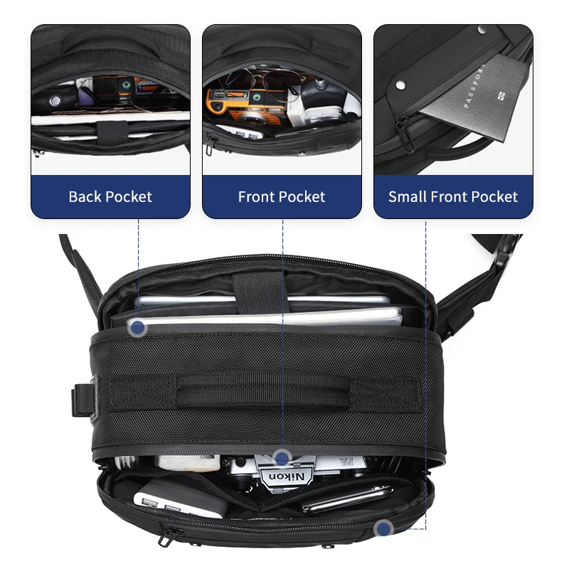 

OZUKO Waterproof Man Waist Bag Fashion multifunctional Chest Pack Outdoor Sports Crossbody Bag Casual Travel Male Bum Belt Bag