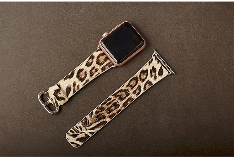 Kebitt, женский кожаный ремешок для Apple Watch, 42 мм, 38 мм, 40 мм, 44 мм, Цветной ремень, Леопардовый принт, полосы iWatch, серия 5, 4, 3, 2, 1
