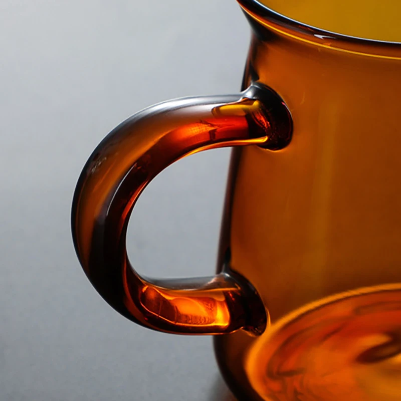 220 мл цветная кофейная чашка и блюдце термостойкая прозрачная стеклянная с