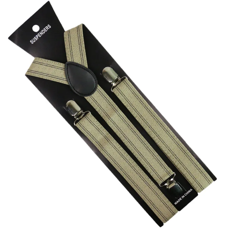 Женские и мужские подтяжки Winfox регулируемые эластичные в черно белую полоску для