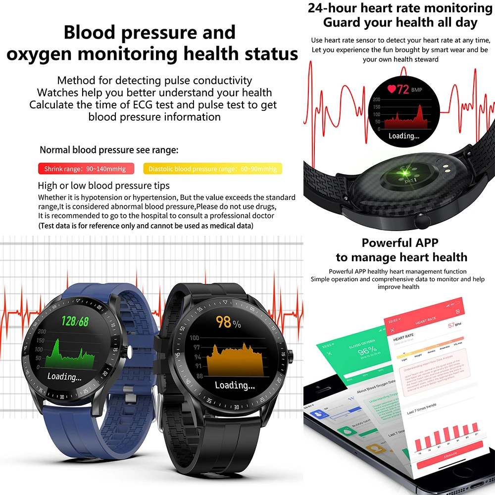 

Smartwatch Men Women 1.3Inch Touch Screen Activity Tracker Pedometer Multi-Sport Modes Smart Watch Android IOS For Xiaomi Huawei