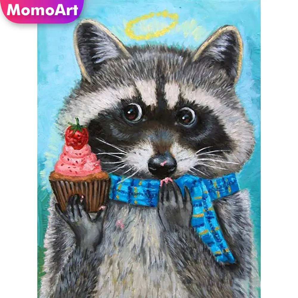 

MomoArt 5D DIY Алмазная живопись Енот полная площадь распродажа Алмазная мозаика животные Алмазная вышивка sкрестом наборы украшения для дома