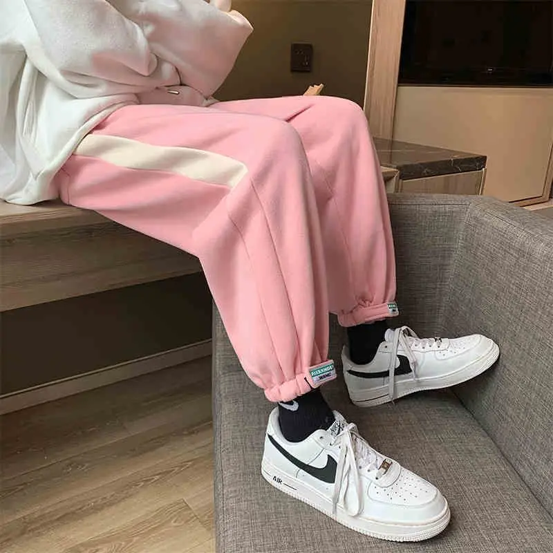 

High Street Pants Women's Autumn Winter Thick Warm Sweatpants Trend Loose-fitting Students All-match 2022 New Simple Trousers