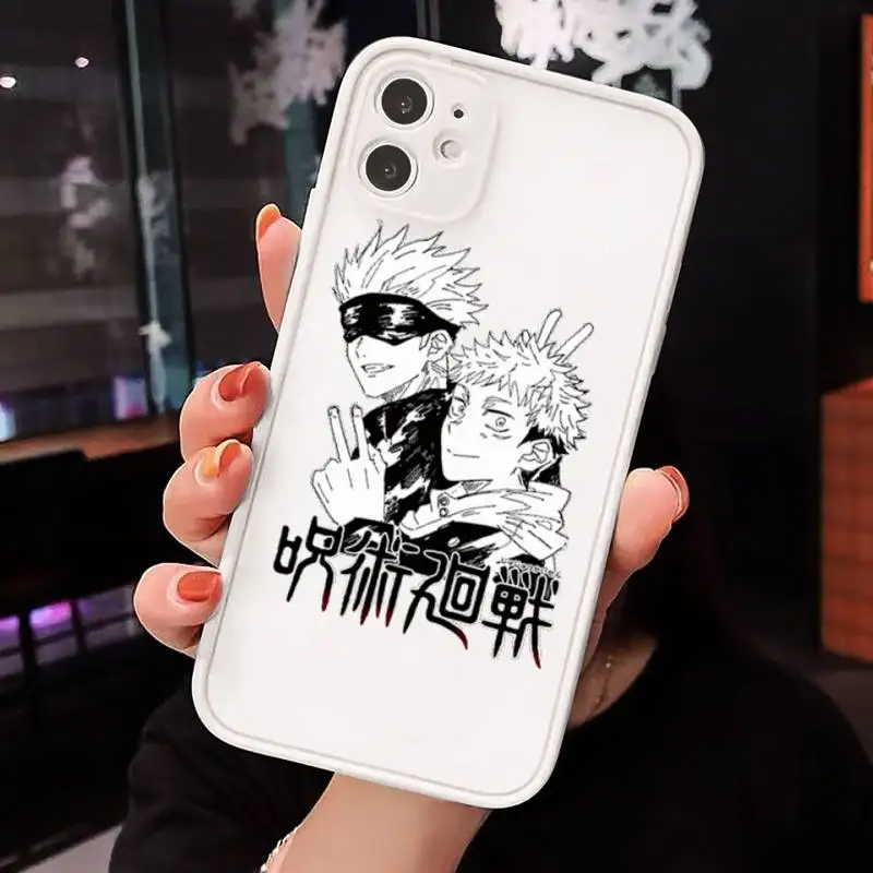 

Jujutsu Kaisen Satoru Gojo anime Phone Cases Matte transparent For White iPhone 12 Mini 11 Pro XR XS Max 7 8 Plus X Back Cover