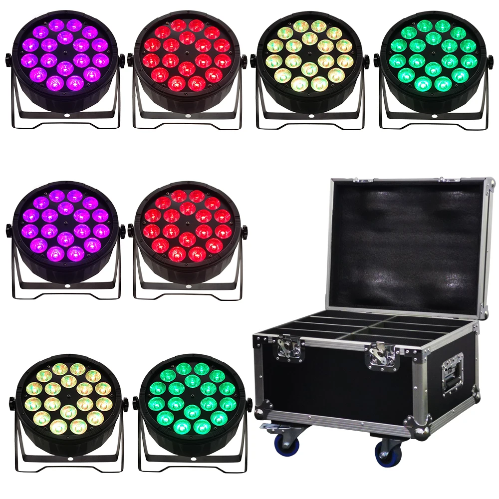 8 шт./18X12W led par Светильник s + f светильник чехол плоский dmx512control RGBW 4in1