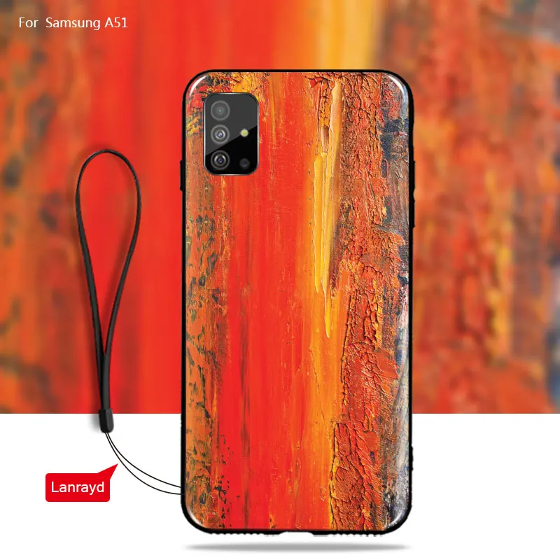 Wood grain For Samsung Galaxy A51 case cover Soft TPU Silicone fashion painting A71 A 71 Funda Coque Cases |