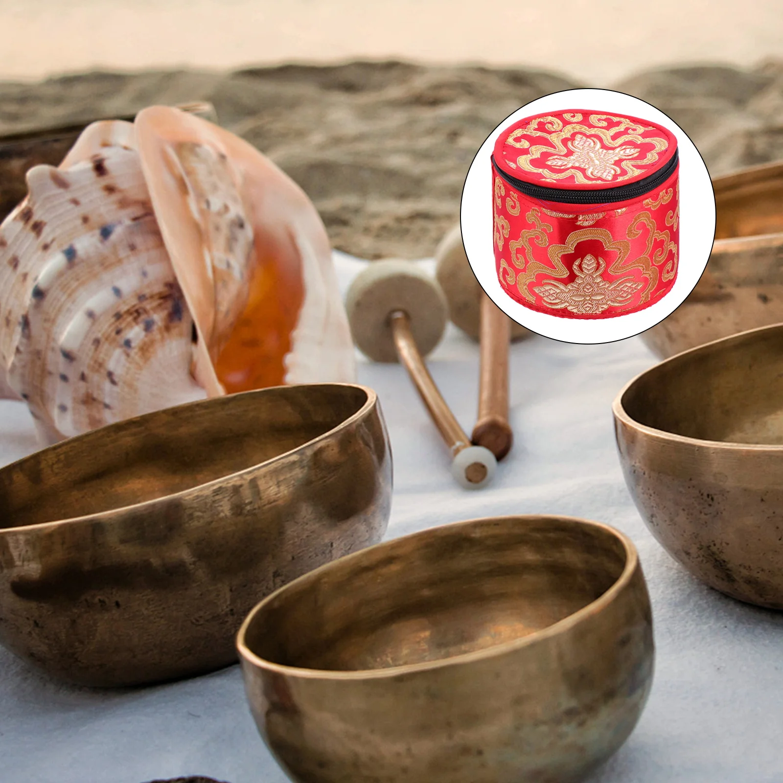 

Tibetan Singing Bowl Case Buddhist Meditation Bowl Storage Bag Holder Case