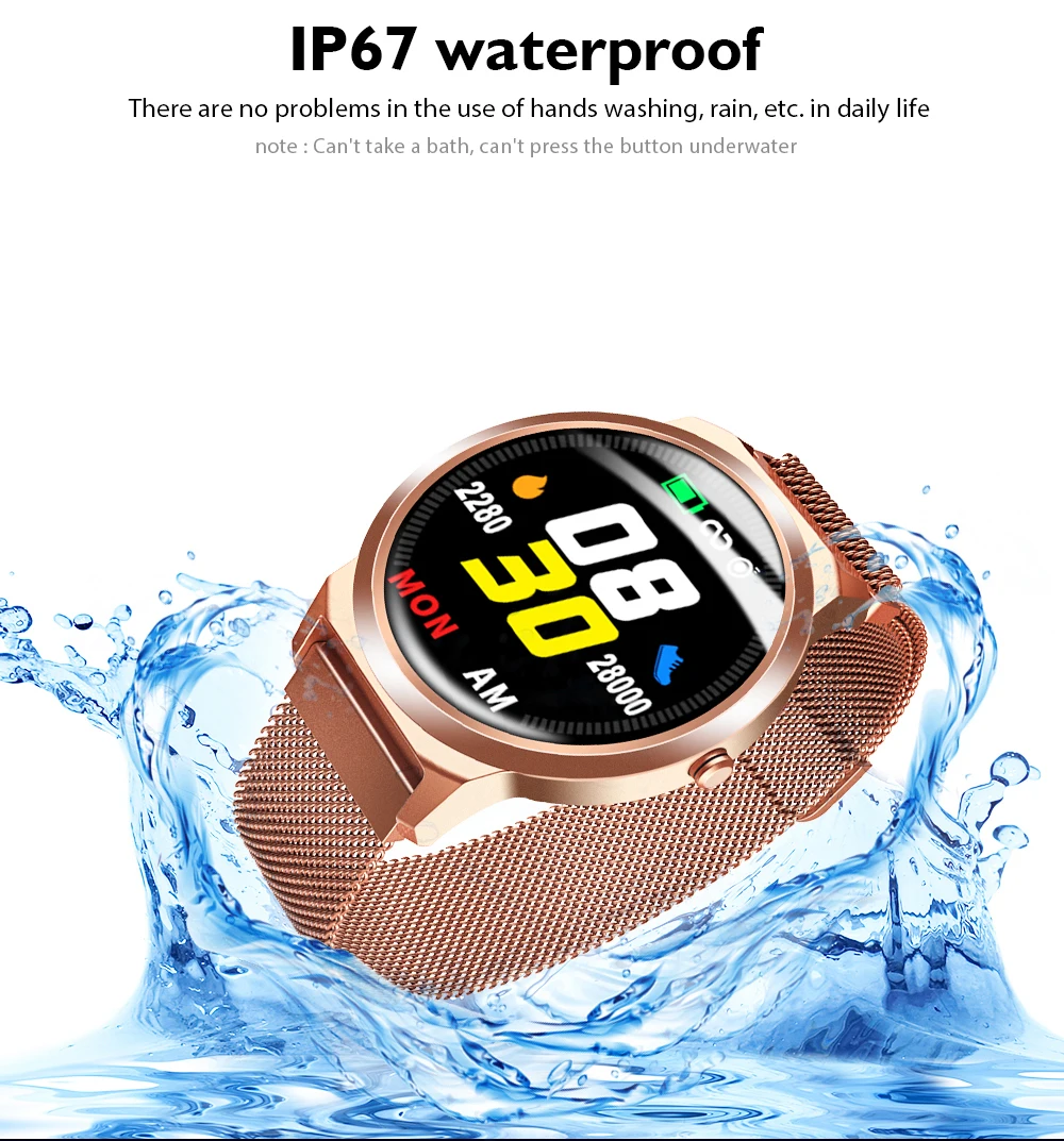 ELF1 полный сенсорный 1,3 дюймов wo для мужчин Смарт часы для мужчин для сердечного ритма кровяное давление Smartwatch