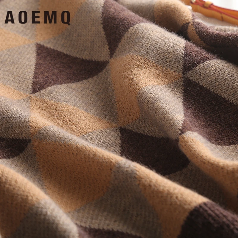 AOEMQ Повседневный свитер креативный на пуговицах воротник пуловеры неправильная