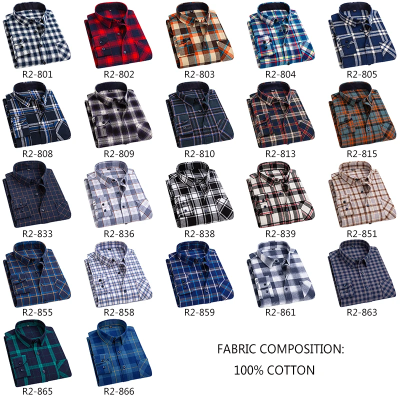 Aoliwen Brand Men 100% Cotton Classic Plaid Farm City Casual Shirt 2021 Large Dress Shirt For Men Soft Colorful Flannel Shirt