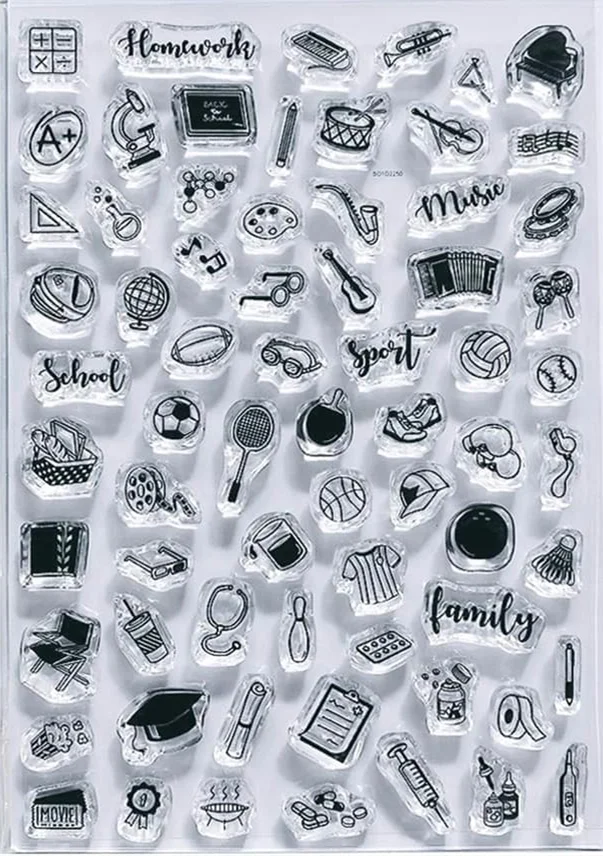 

CLEAR STAMP family DIY Scrapbook Card album paper craft silicon rubber roller transparent stamps 222